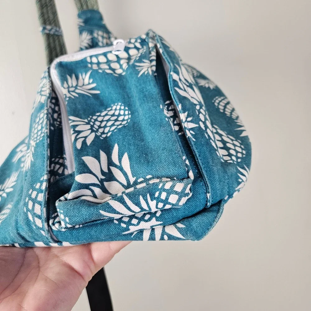 Kavu Rope‎ Sling Backpack Pineapple Print Washed Teal Blue